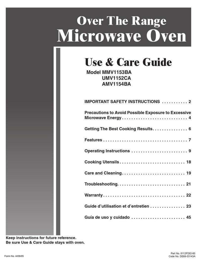Amana MMV1153BA Use and care guide
