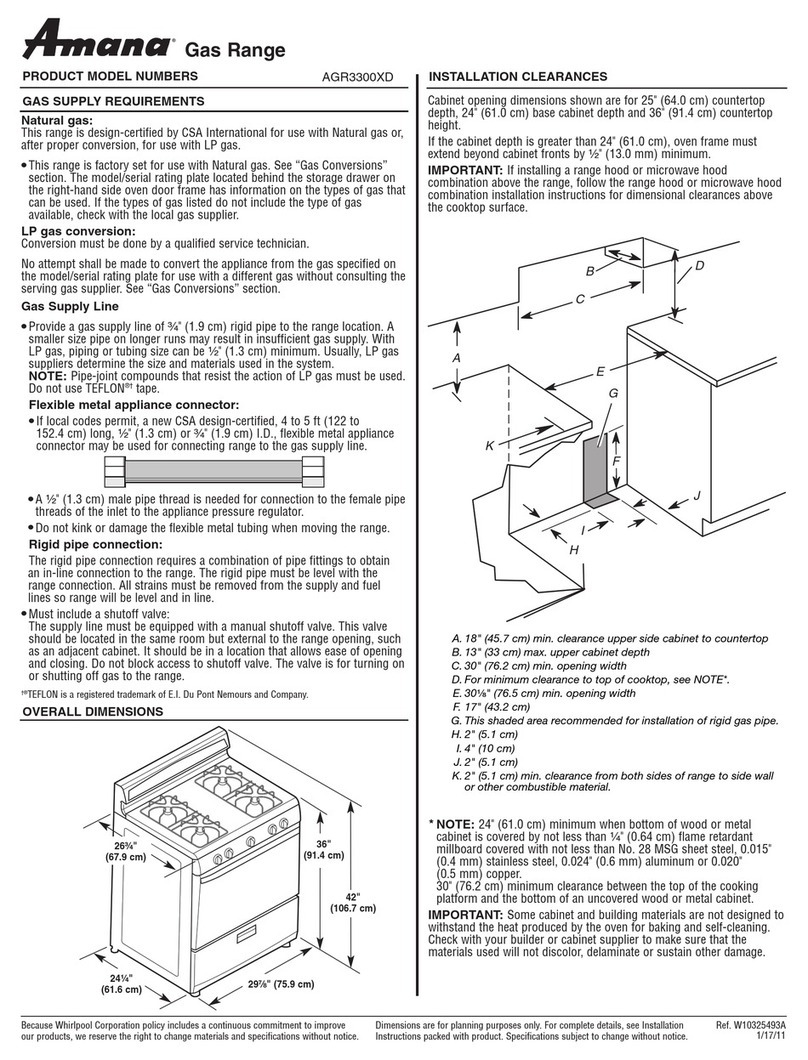 Amana AGR3300XDW User manual