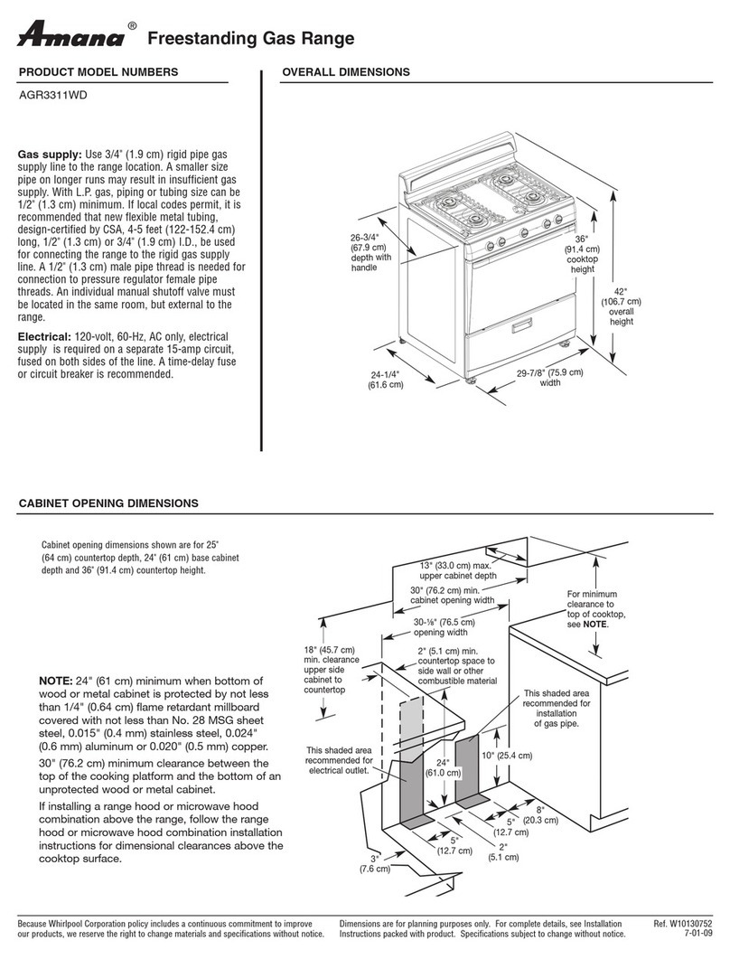 Amana AGR3311WD User instructions