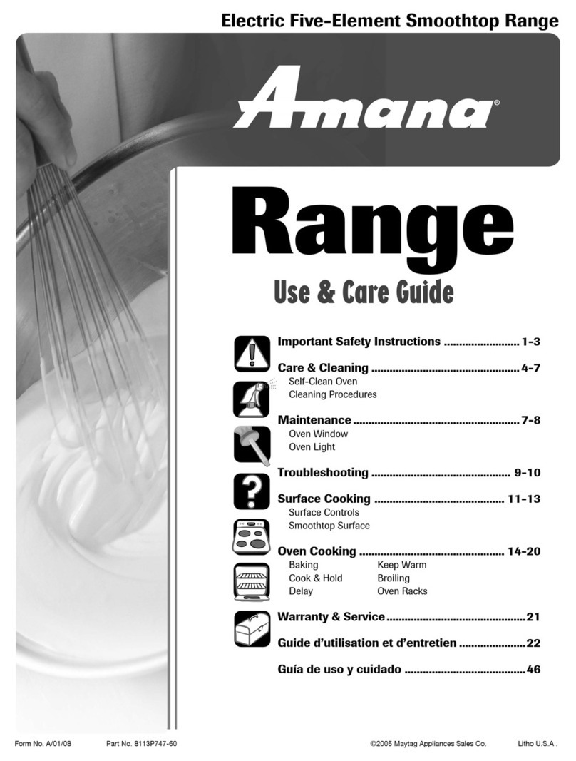 Amana AER5722CAS User manual