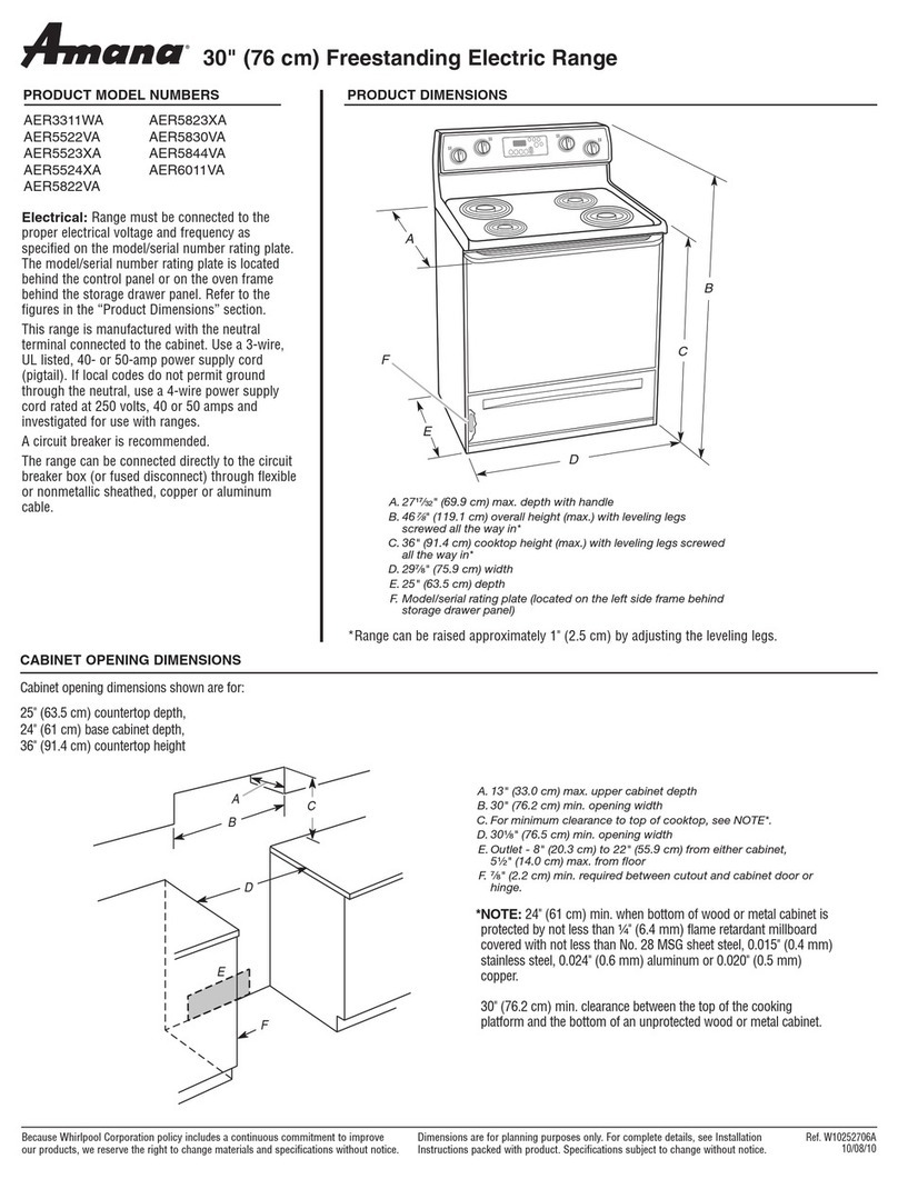 Amana AER5523XAB Parts list manual
