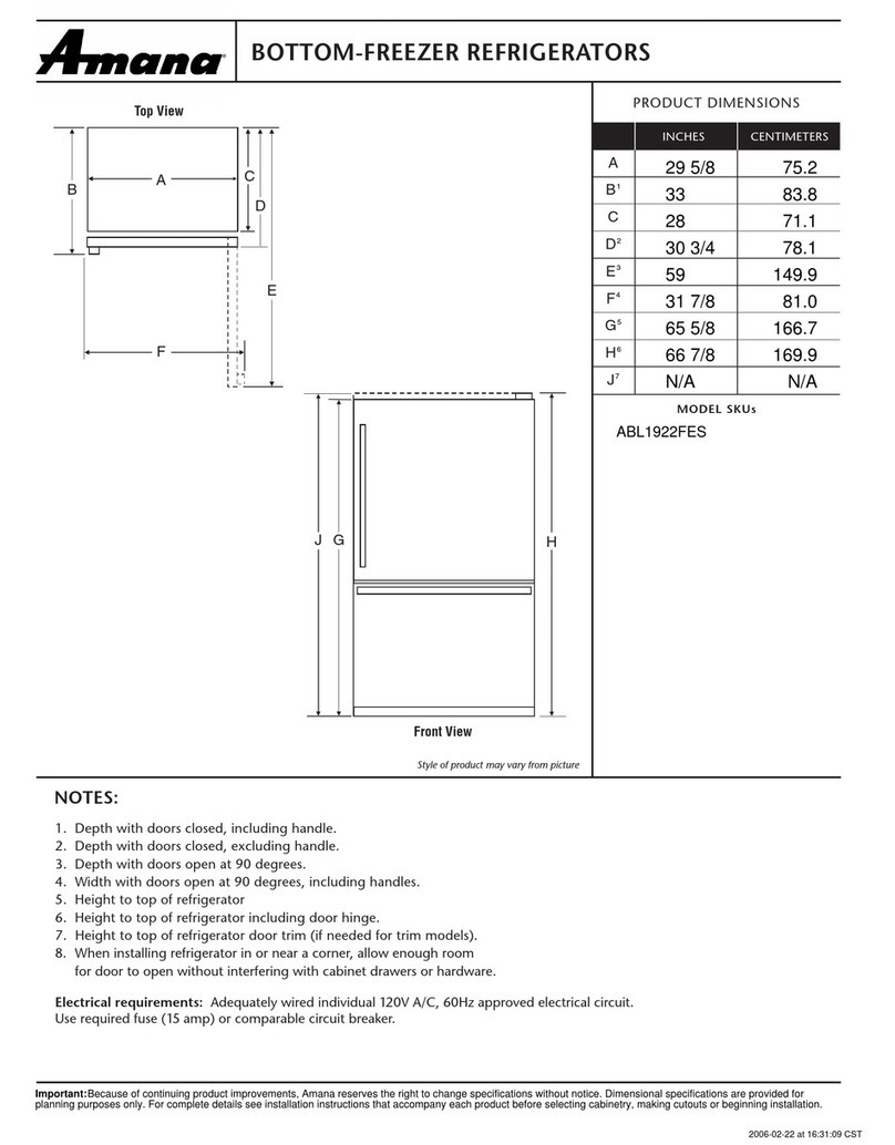Amana SKUS ABL1922FES User guide
