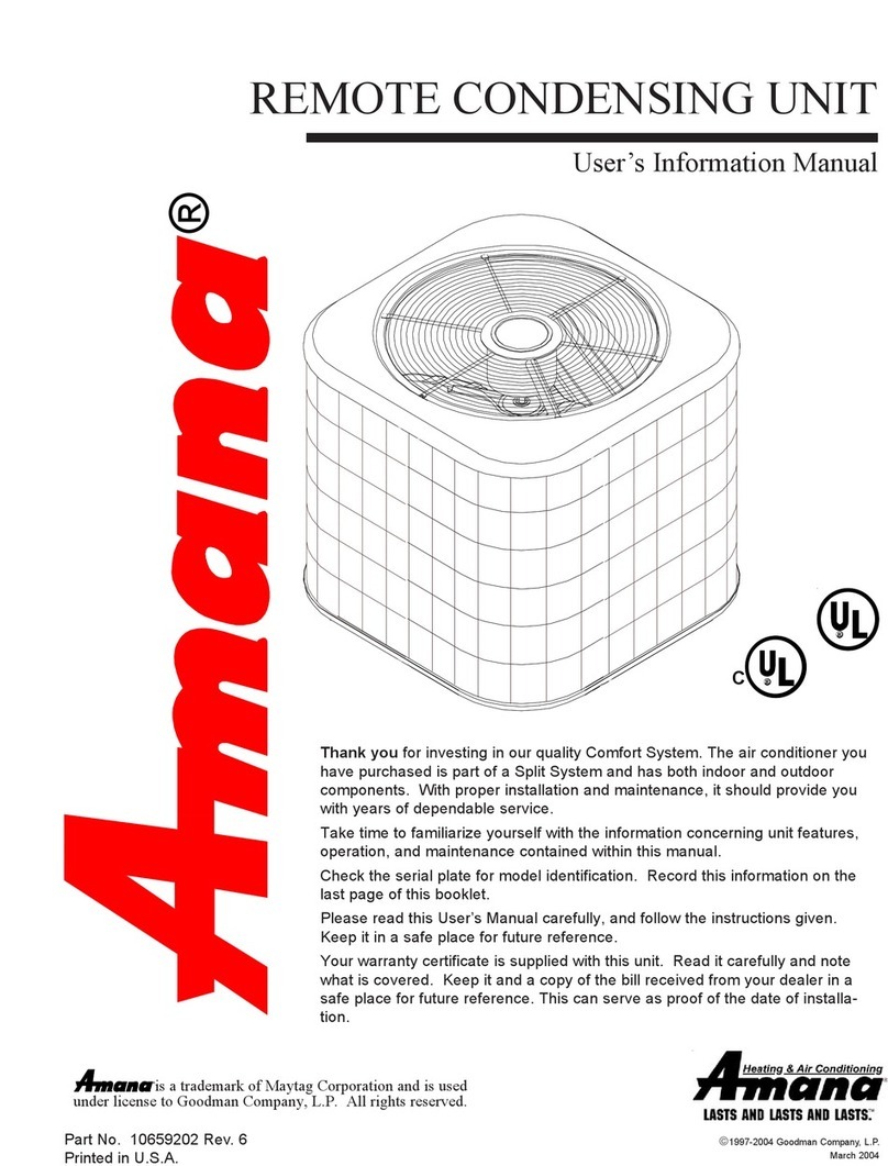Amana REMOTE CONDENSING UNIT Guide Amana REMOTE CONDENSING UNIT Guide