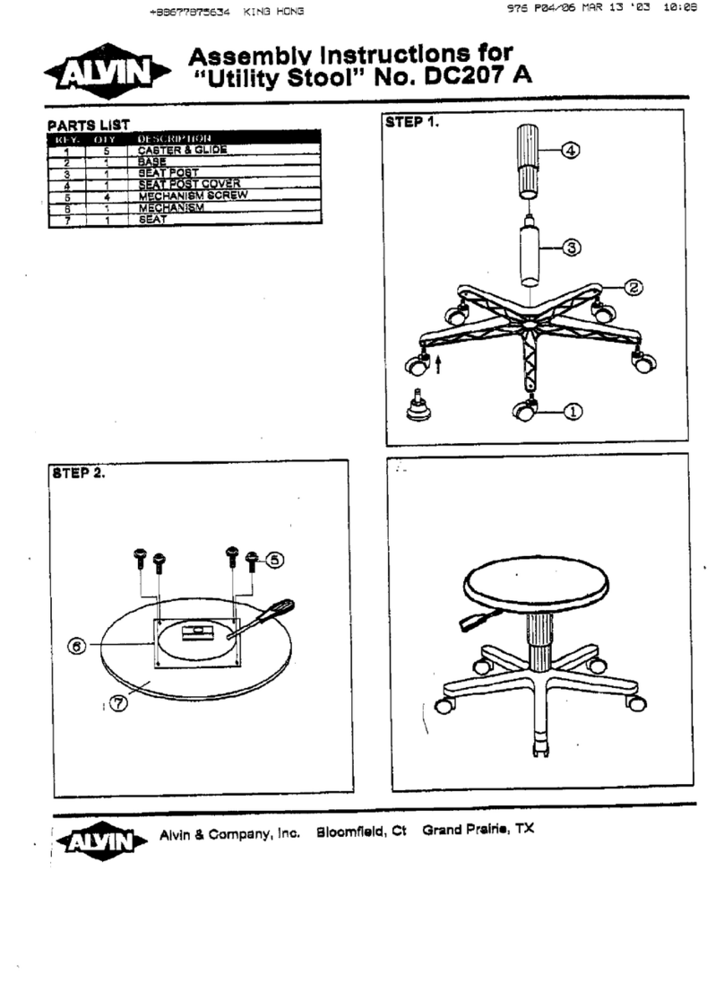 Alvin Utility Stool DC207A User manual