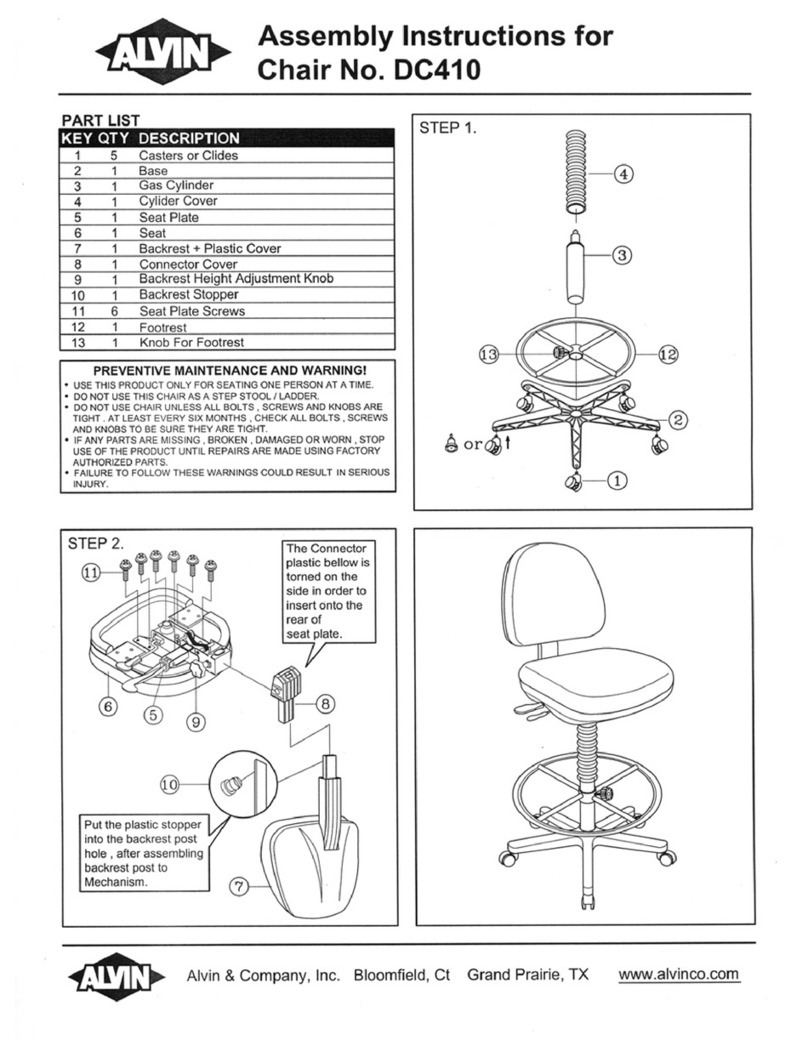 Alvin Chair DC410 User manual