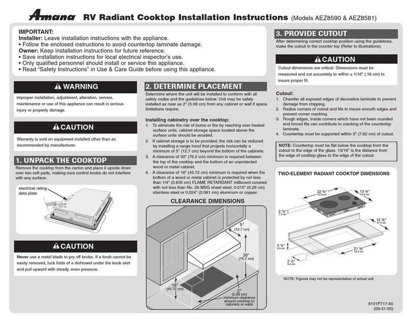 Amana AEZ8581 installation instructions
