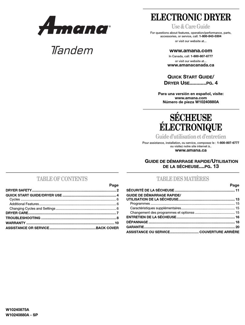 Amana TANDEM W10240880A User manual
