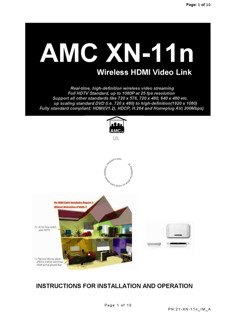 AMC Wireless HDMI Video Link XN-11n Instructions for installation and operation