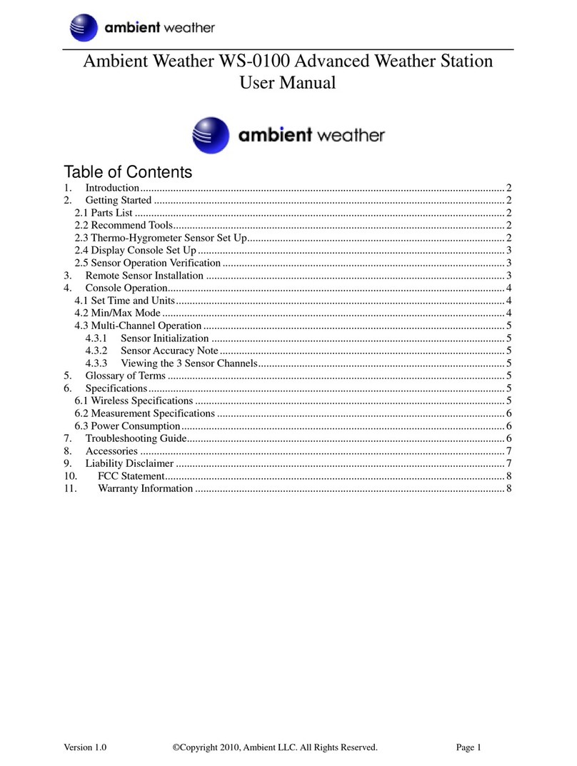 Ambient Weather WS-0100 User manual