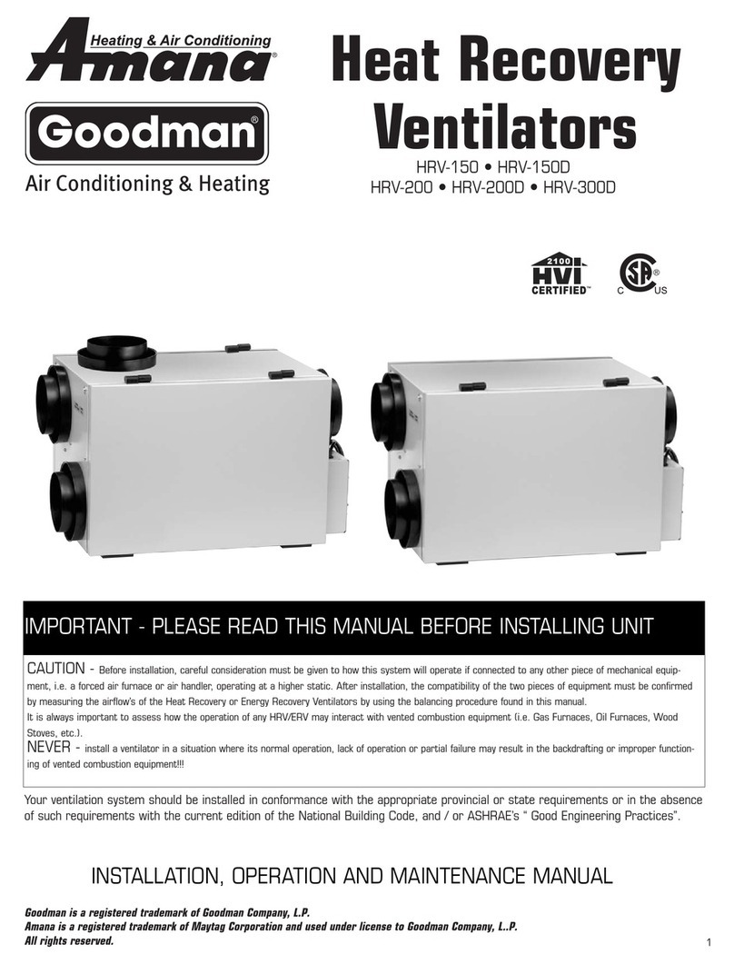 Amana HRV-150 User manual