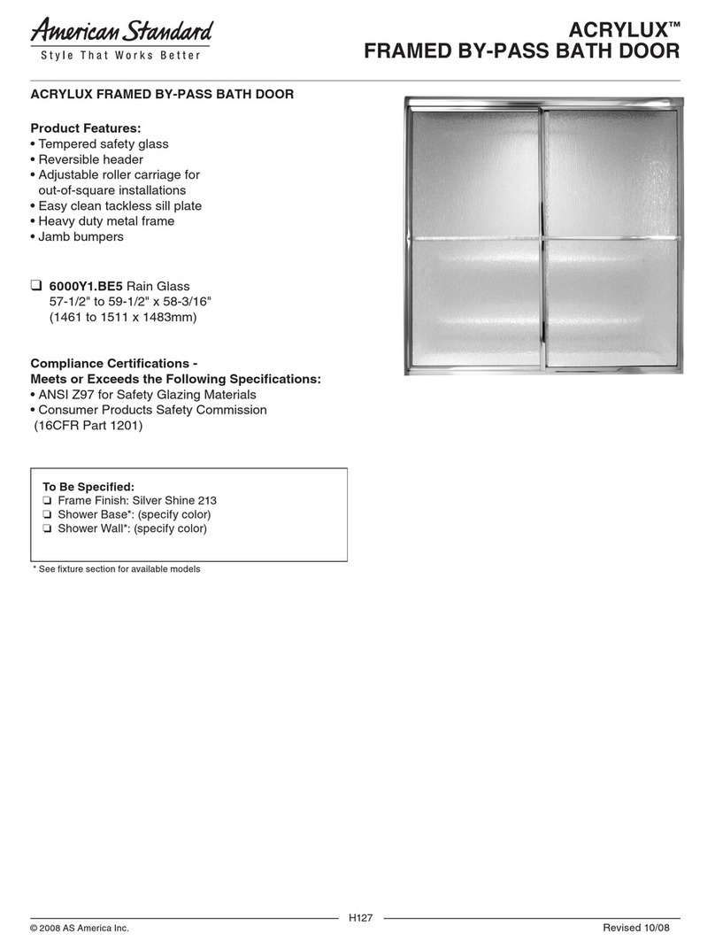 American Standard Acrylux 6000Y1.BE5 User manual
