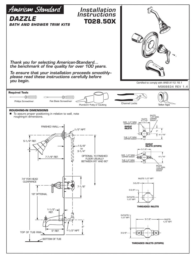 American Standard DAZZLE T028.50X User manual