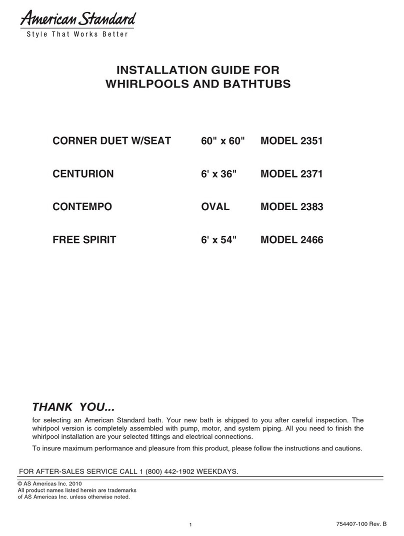 American Standard CORNER DUET W/SEAT 2351 installation guide