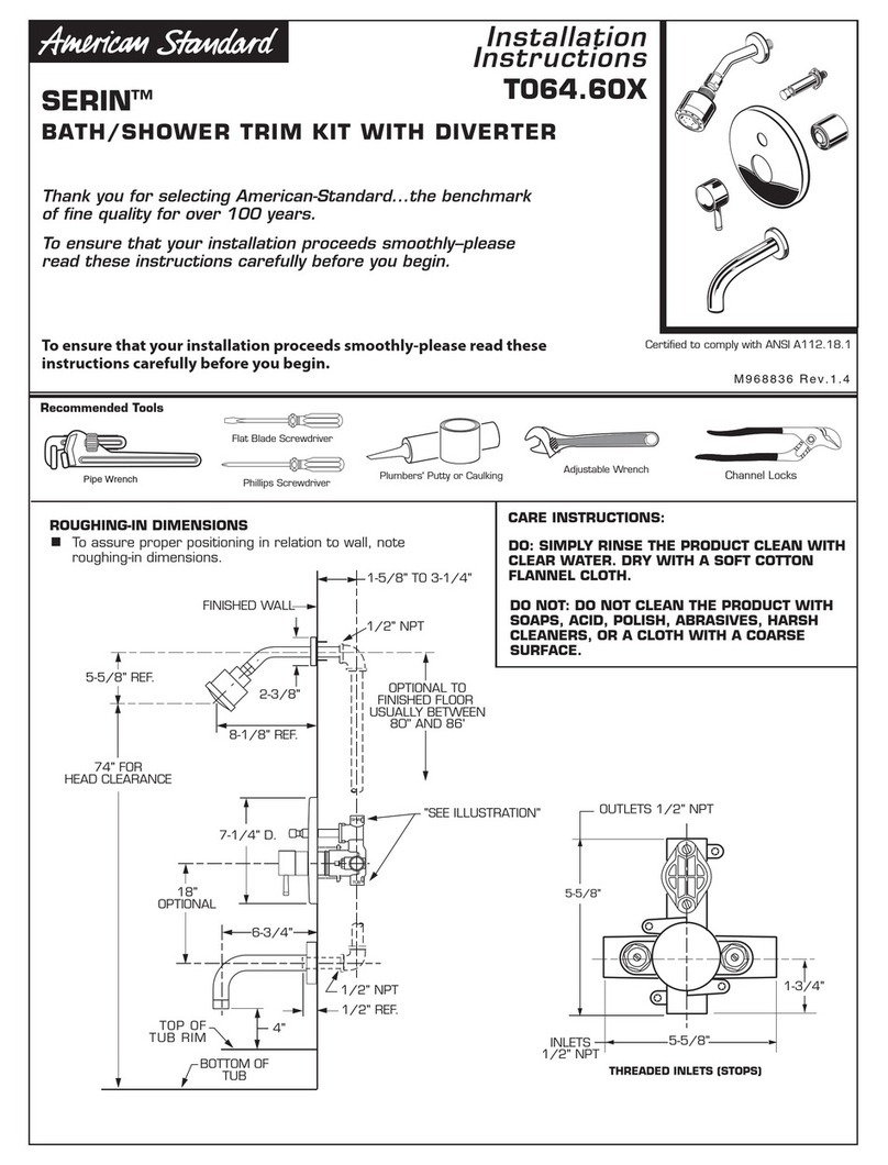 American Standard SERIN T064.60X installation instructions