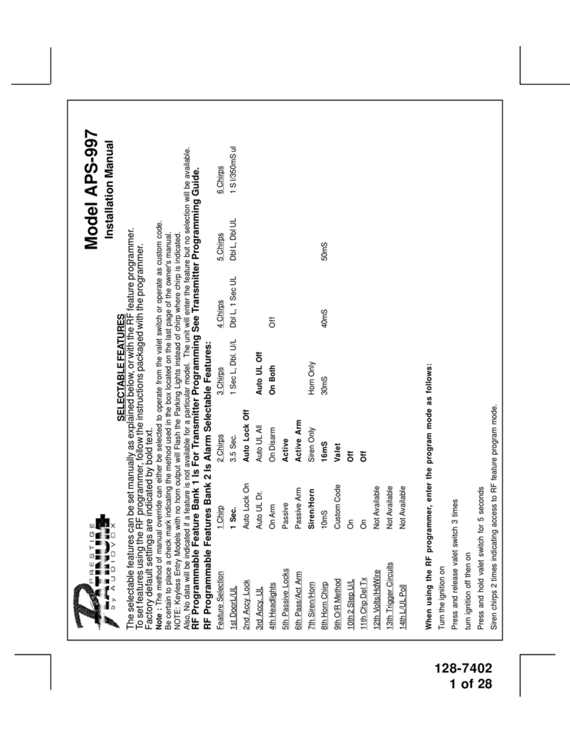 Audiovox Patinum APS-997 User manual Audiovox Patinum APS-997 User manual