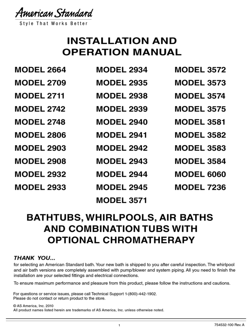American Standard 2664 Installation and operation manual