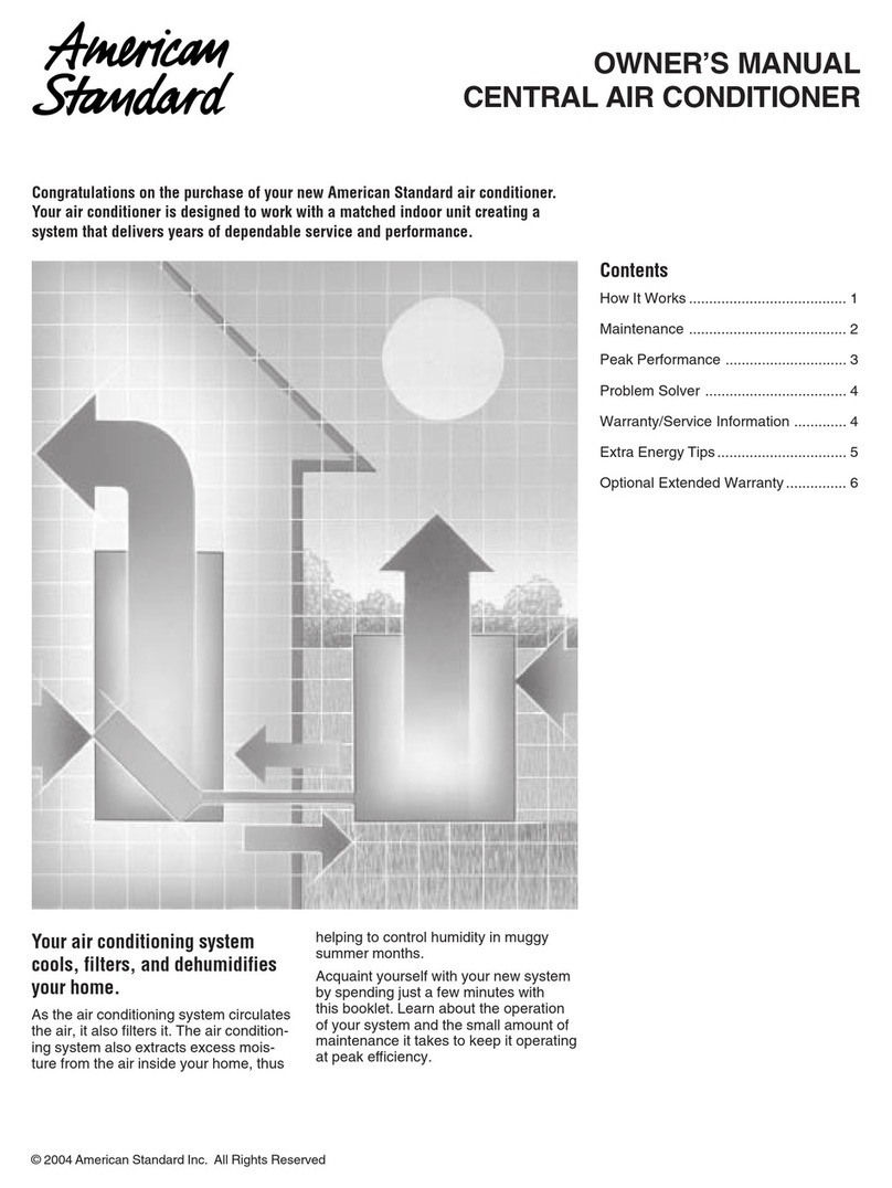 American Standard CENTRAL AIR CONDITIONER User manual