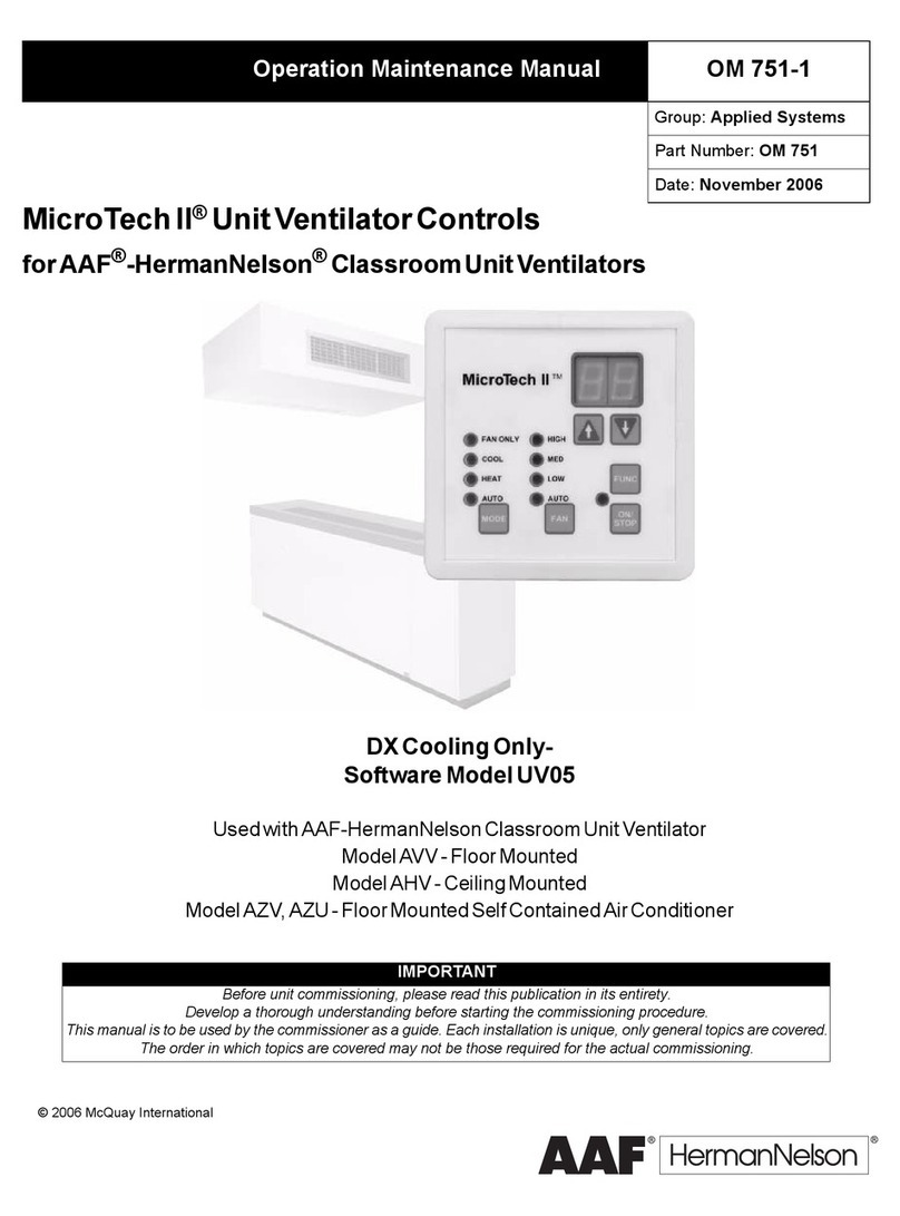 AAF UV05 Operation & maintenance manual