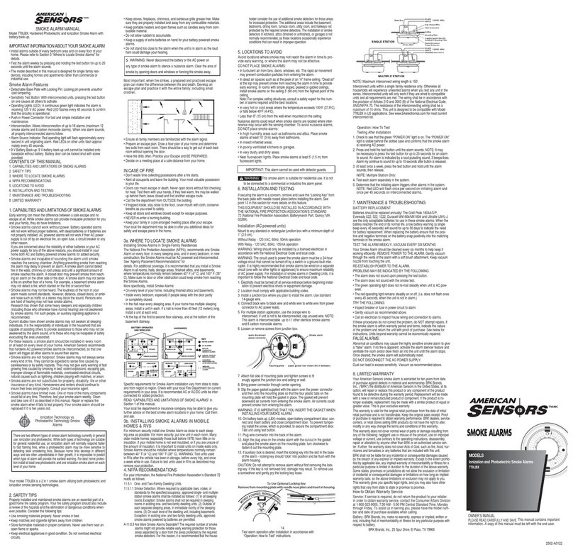 American Sensor 770LBX user manual American Sensor 770LBX user manual