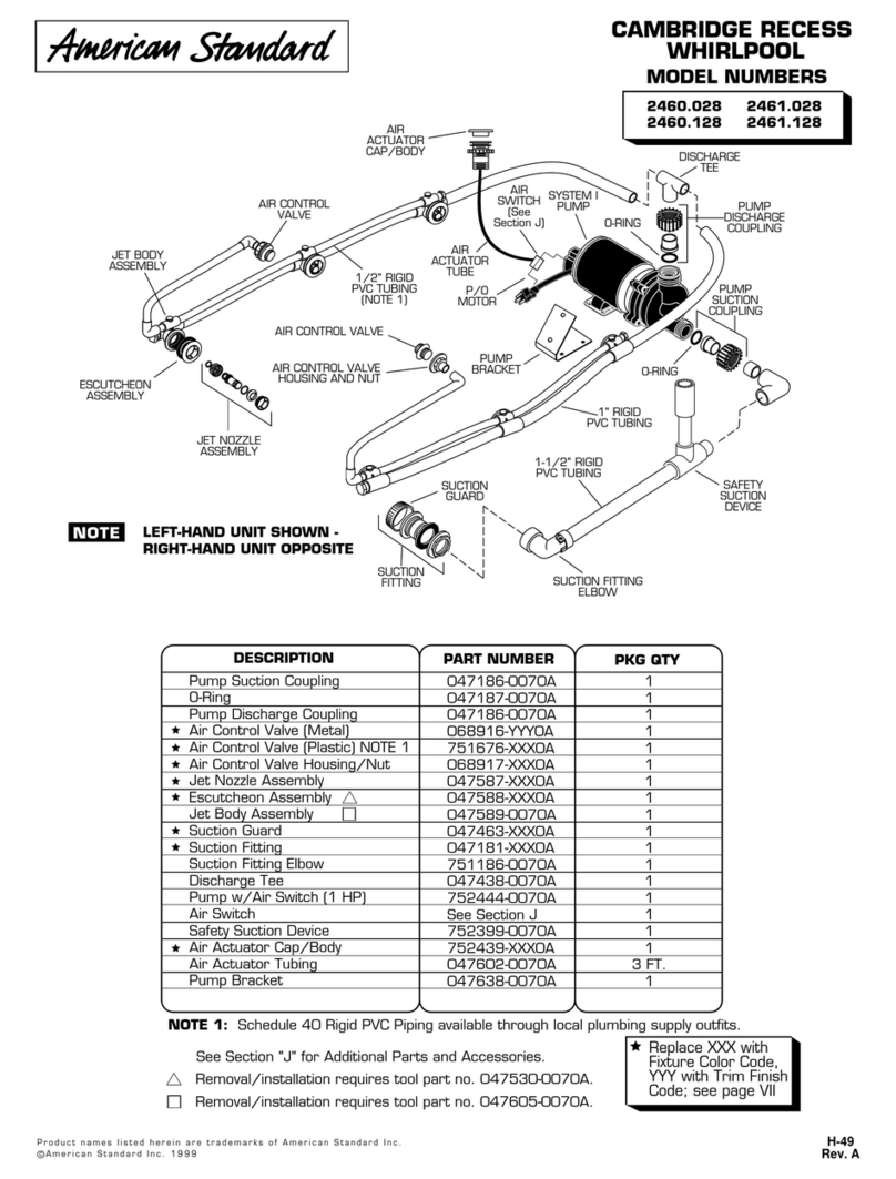 American Standard Cambridge 2460.028 User manual American Standard Cambridge 2460.028 User manual