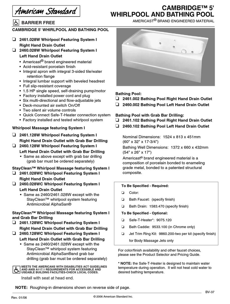 American Standard Cambridge 2460.028W User manual