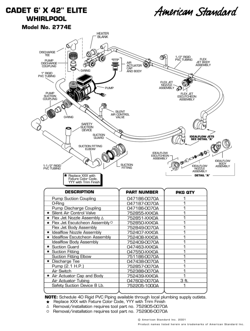 American Standard Cadet Elite Whirlpool 2774E parts list American Standard Cadet Elite Whirlpool 2774E parts list