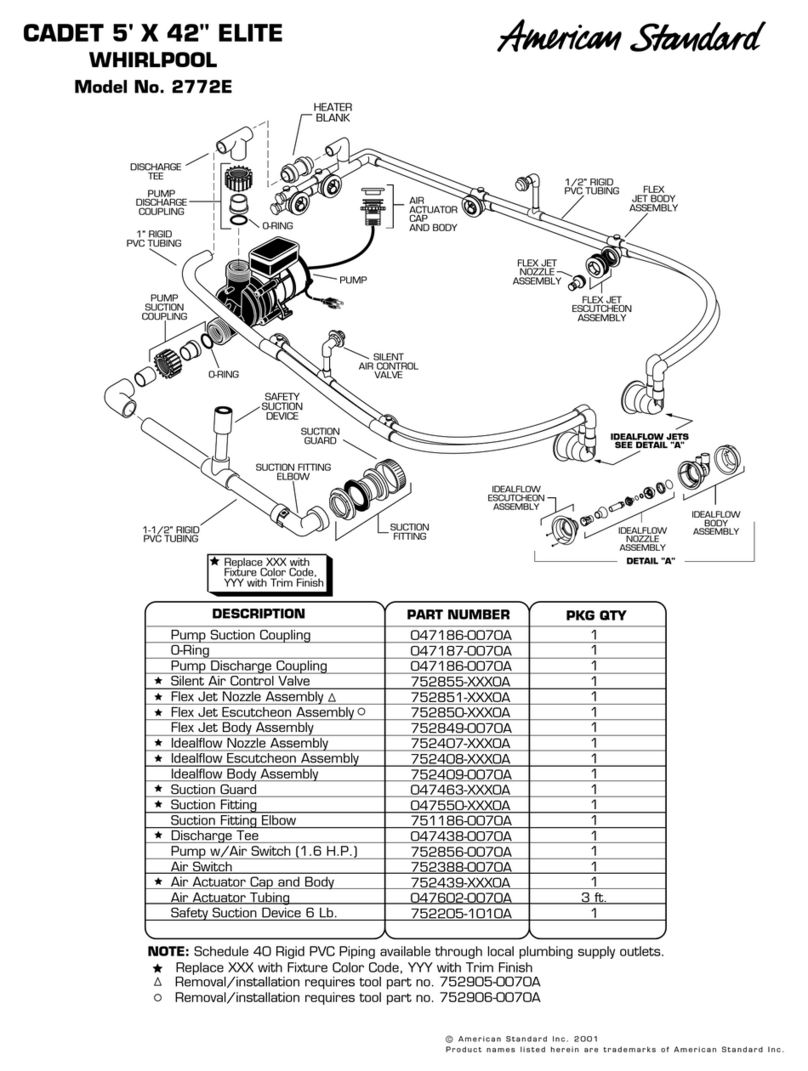 American Standard Cadet Elite 2772E parts list