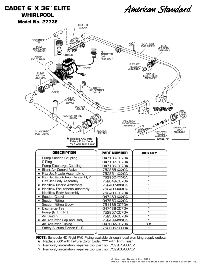 American Standard Cadet 2773E parts list