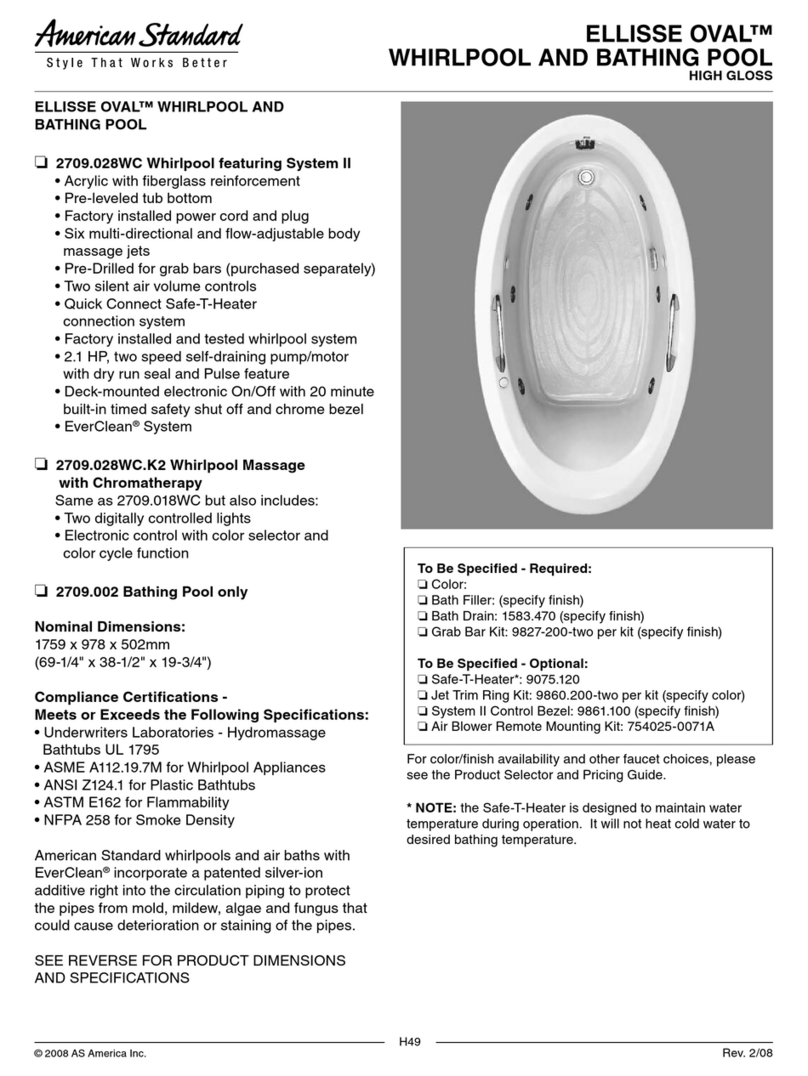 American Standard Ellisse Oval Whirlpool and Bathing Pool... User manual