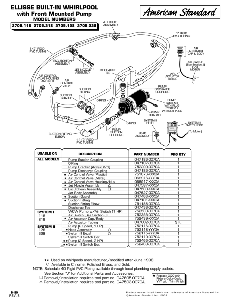 American Standard Ellisse 2705.118 User manual