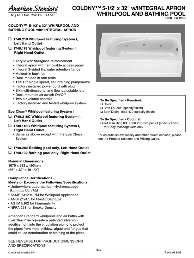 American Standard Colony 5-1/2' x 32" User manual