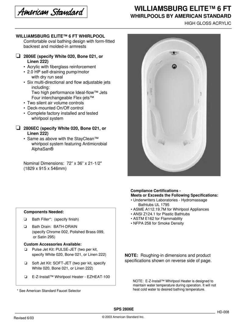 American Standard WILLIAMSBURG ELITE 2806E User manual