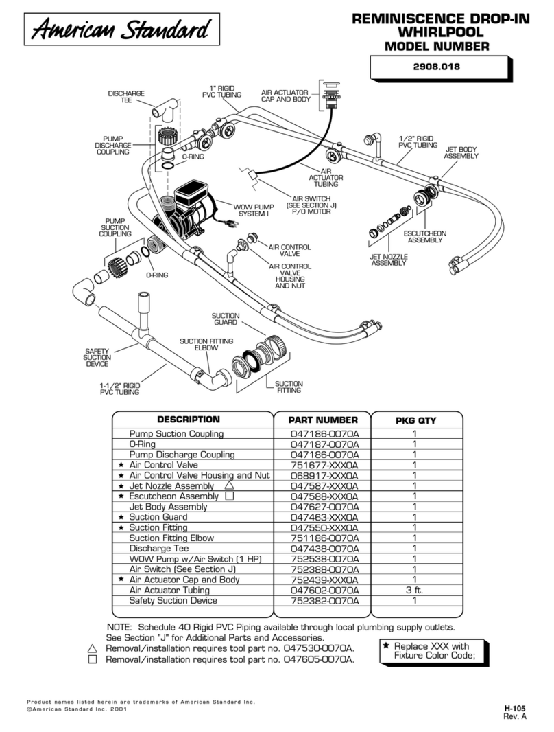 American Standard 2908.018 parts list American Standard 2908.018 parts list
