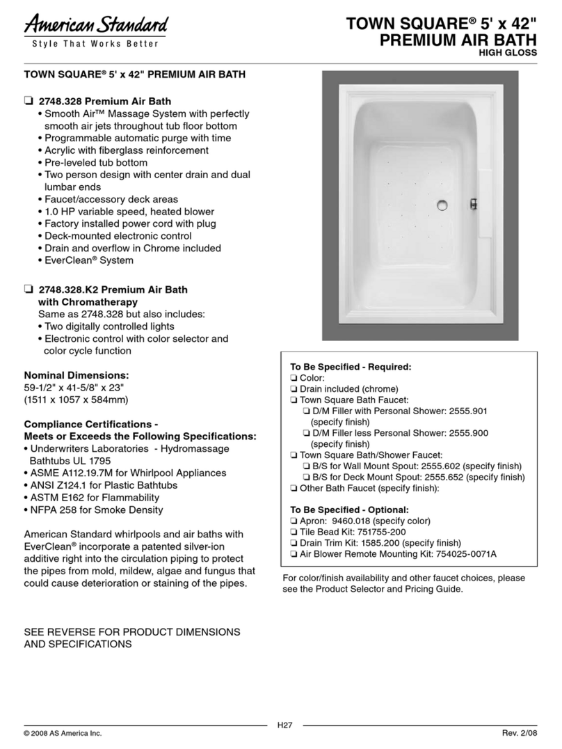 American Standard TOWN SQUARE 2748 Specification sheet