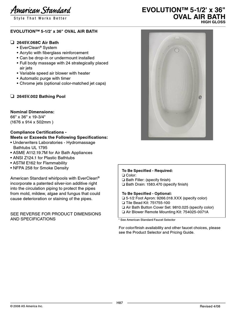 American Standard EVOLUTION 2645V.068C User manual