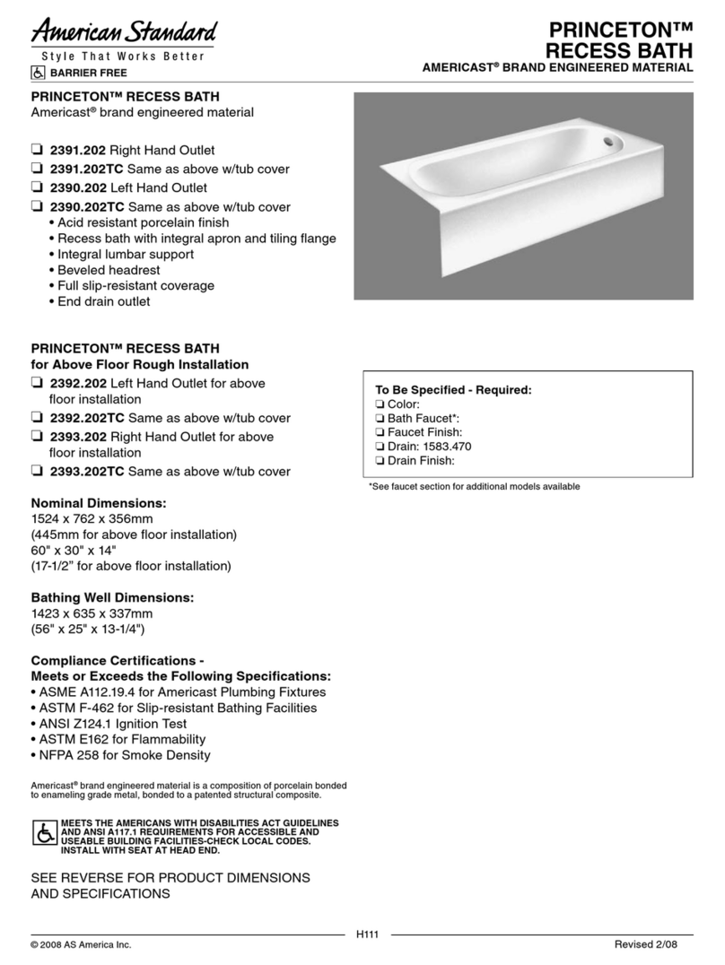 American Standard PRINCETON 2390.202TC User manual