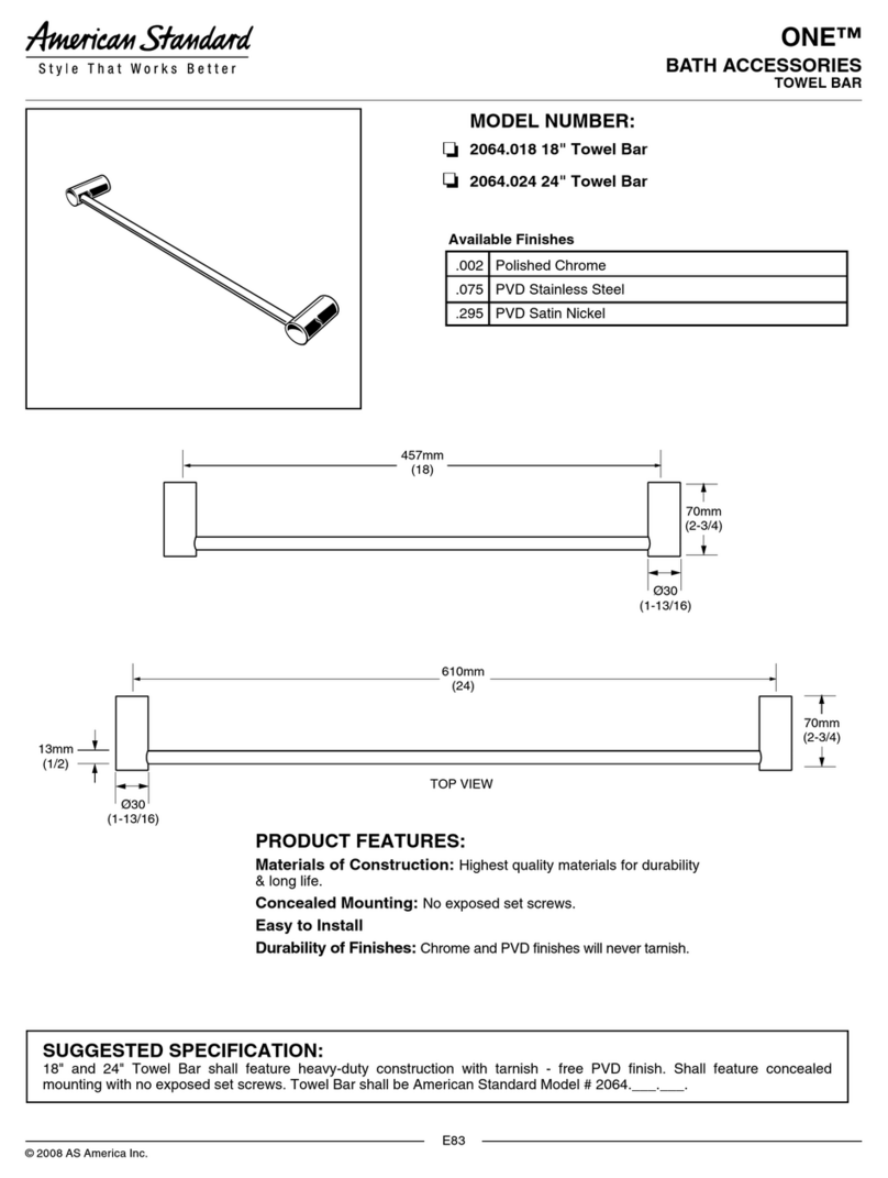 American Standard 18" Towel Bar 2064.018 datasheet