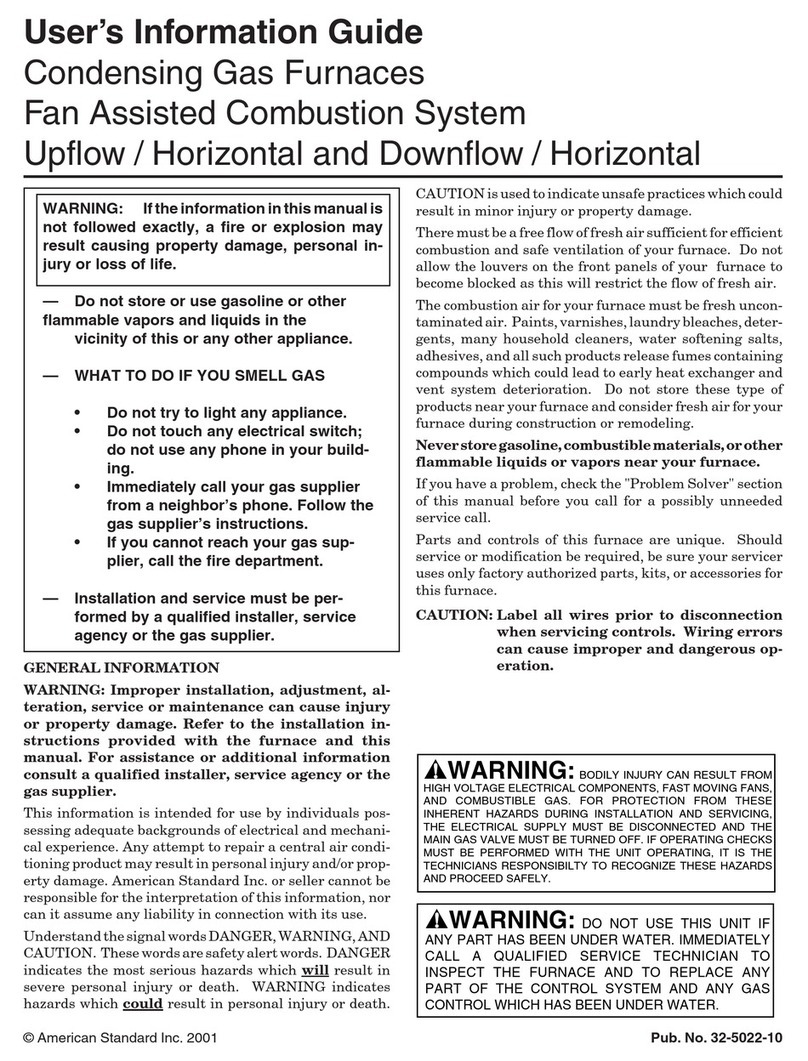 American Standard UX User's information guide