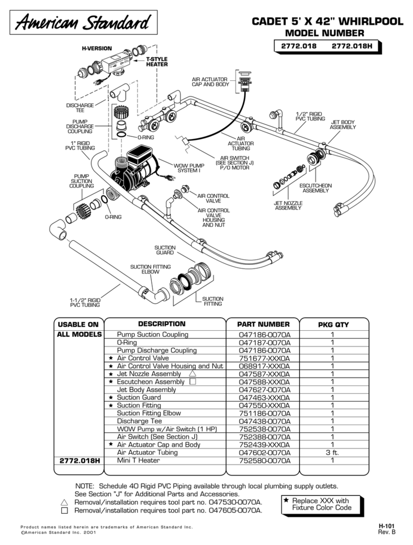 American Standard Cadet 2772.018H User manual