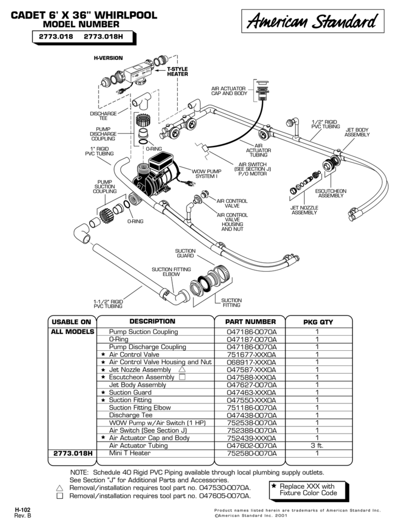 American Standard Cadet 2773.018H parts list