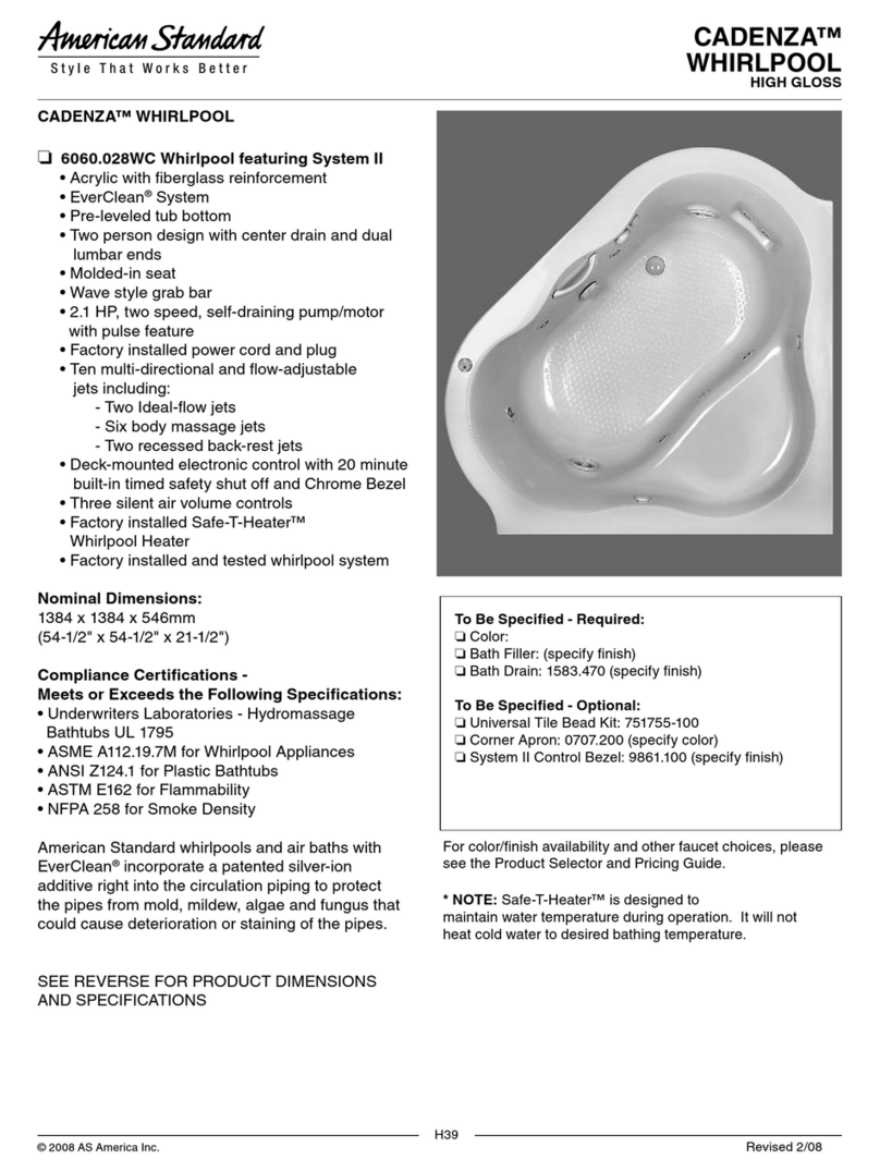 American Standard Cadenza Whirlpool 6060.028WC Features & dimensions American Standard Cadenza Whirlpool 6060.028WC Features & dimensions