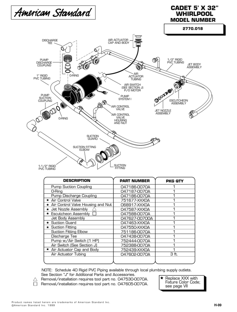American Standard Cadet 2770.018 User manual