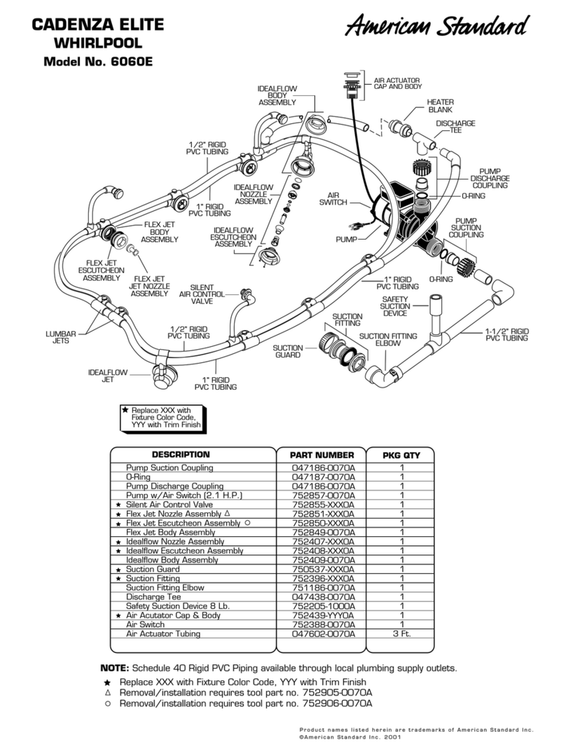 American Standard Cadenza Elite 6060E parts list