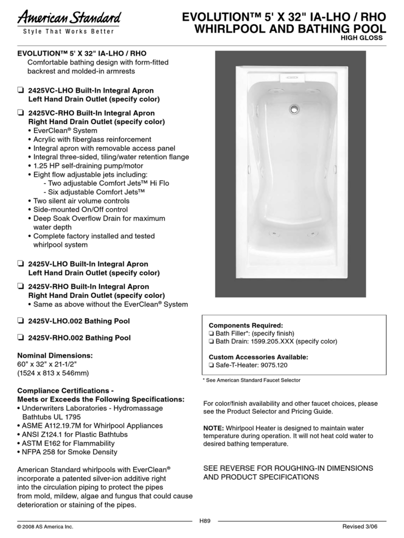 American Standard Evolution 2425V-LHO User manual