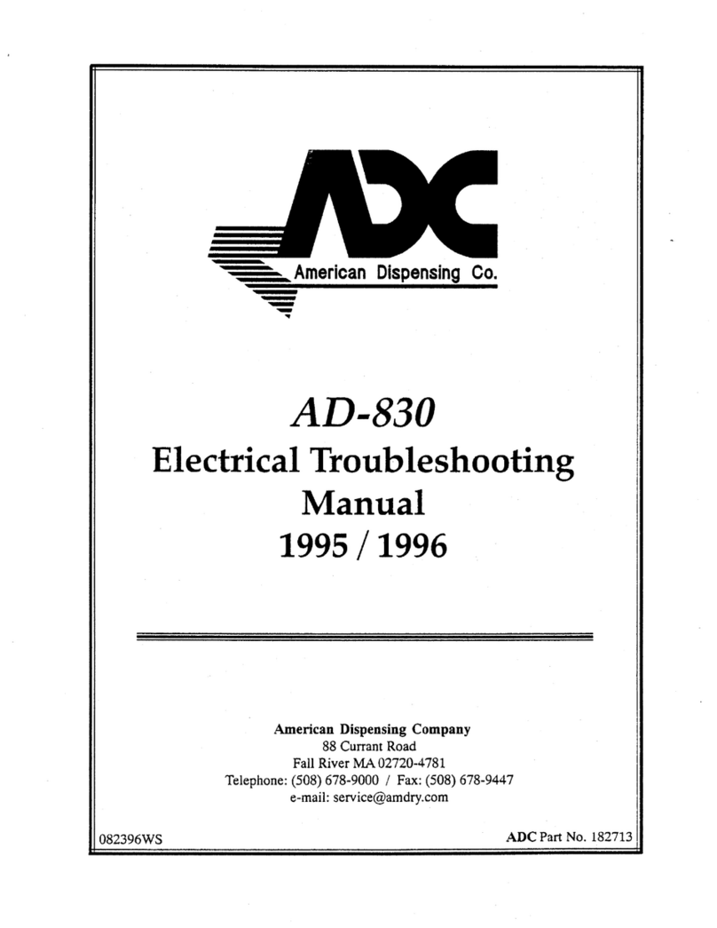 ADC Water Vending Machine AD-830 Electrical troubleshooting manual