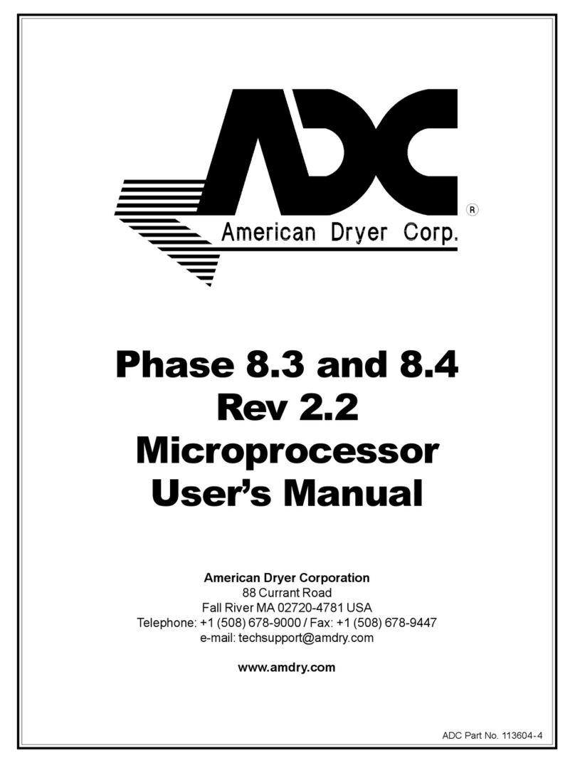 American Dryer Corp. Microprocessor 8.4 Rev 2.2 User manual