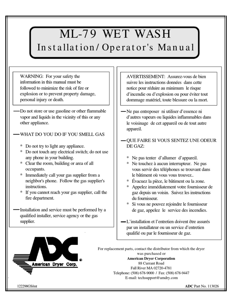 American Dryer Corp. Wet Wash ML-79 Administrator Guide American Dryer Corp. Wet Wash ML-79 Administrator Guide
