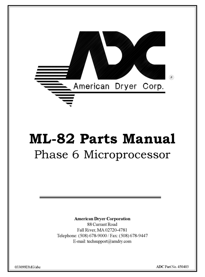 American Dryer Corp. Gas/Steam Models ML-82 parts manual