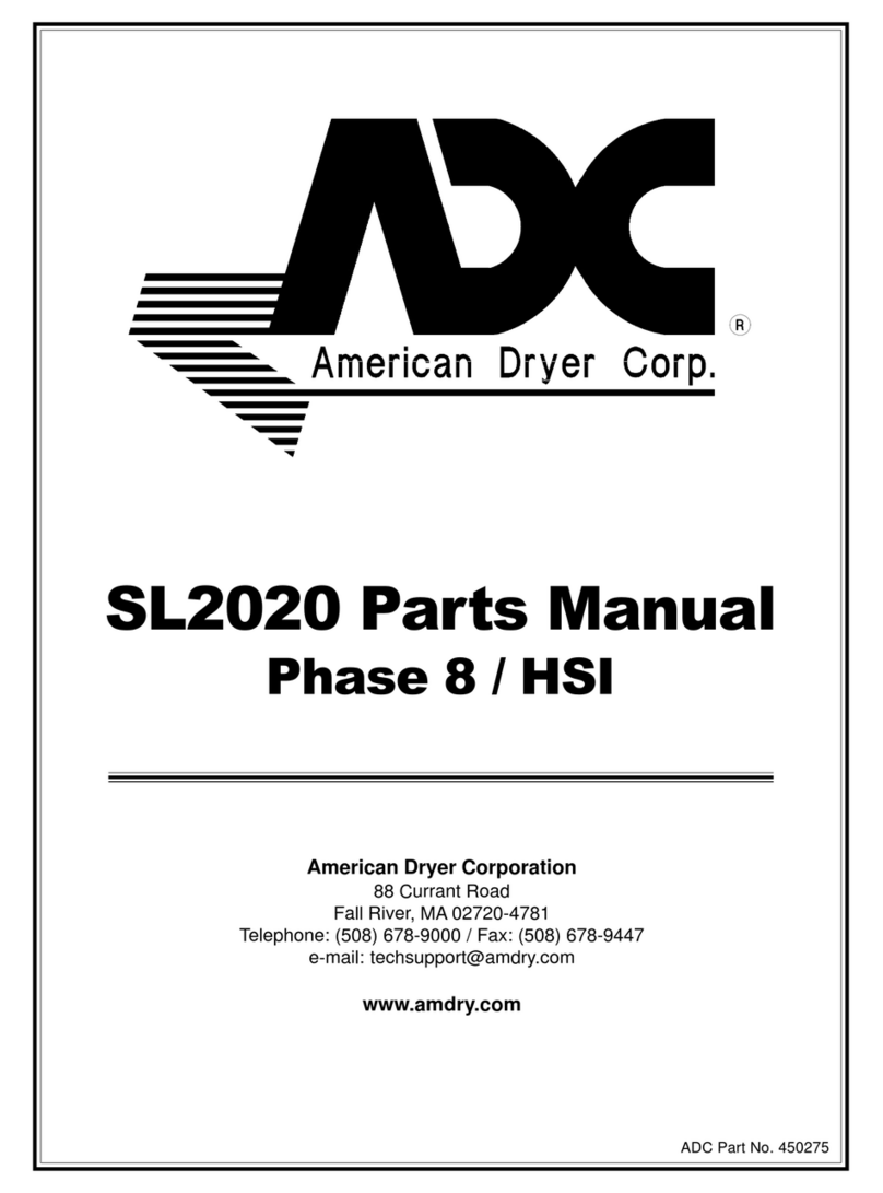 American Dryer Corp. SL2020 User manual