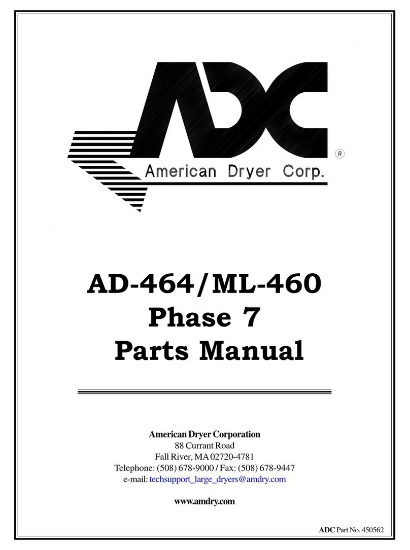 American Dryer Corp. Phase 7 Gas/Steam AD-464 parts manual American Dryer Corp. Phase 7 Gas/Steam AD-464 parts manual